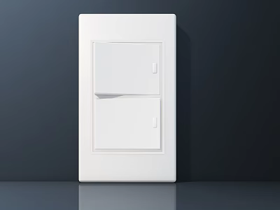 White Switch Panel Mounted On Dark Wall With Modern Sleek Design And Clean Surface 3d model