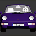 Purple Porsche Sports Car With Classic Design Shiny Exterior And Round Headlights