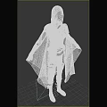 Hooded Dark Gray Cloak With Belt For Role Play Costume Clothes
