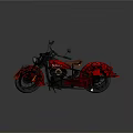 Red Retro Style Motorcycle With Classic Design And Brown Leather Seat