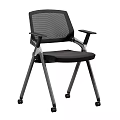 Black Office Chair With Mesh Back Armrests And Rolling Caster Base Design 3d model