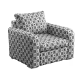 Modern Gray Upholstered Single Sofa With Armrests And Comfortable Cushion Design 3d model