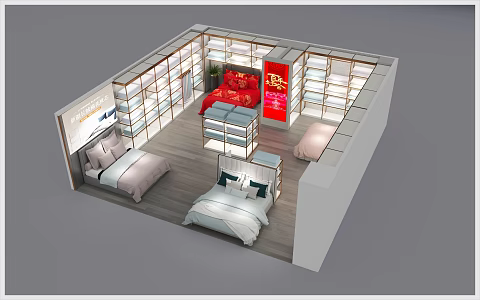 Modern Bedding Mall Side Hall 3d model