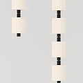 Modern Linear Pendant Chandelier With Slender Hanging Rods And Black Accents