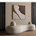 Modern Lamb Fleece Multiplayer Sofa Curved Sofa Shaped Sofa 3d model