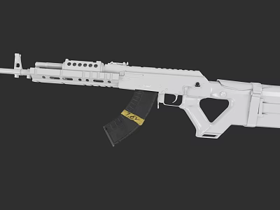White Modern Tactical Rifle With Magazine Grip And Rail System 3d model