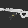 White Modern Tactical Rifle With Magazine Grip And Rail System