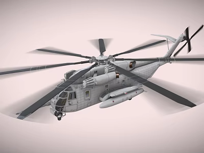 Military Gray Helicopter With Multi Rotor System And Detailed Fuselage Design 3d model