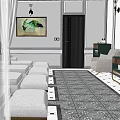 Luxurious SPA Sauna Interior With Comfortable Seating Green Furniture And Curtains