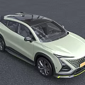 Light Green Modern SUV With Distinctive Grille Design Black Roof And Sleek Lines