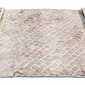 Paved Floor with Diamond Grid Pattern Stone Tiles and Weathered Texture 3d model
