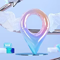 Inflatable Model With Wings Location Pin Metallic Ring And Geometric Shapes