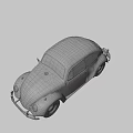 Vintage Blue Classic Beetle Car With Retro Design And Classic Appearance