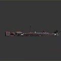 Scenic Miniature Model Landscape With Red Roofed Buildings And Green Trees
