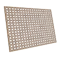 Rectangular Wall Decor With Intricate Geometric Cutout Pattern And Wooden Frame 3d model