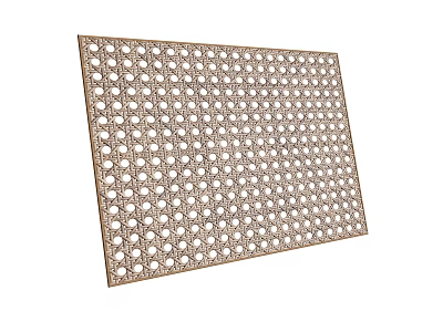 Rectangular Wall Decor With Intricate Geometric Cutout Pattern And Wooden Frame 3d model
