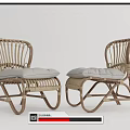 Elegant Rattan Outdoor Foldable Chairs With Soft Gray Cushions For Garden Patio