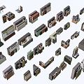 Various Window And Door Frame 3D Models Featuring Different Architectural Design Styles 3d model