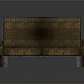 Modern Brown Woven Texture Two Seater Sofa With Armrests And Metal Legs