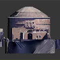 Classical Style Architectural Model With Dome Structure And Decorative Carvings On Display Base 3d model