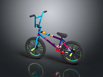 Colorful Children's Bicycle With Fun Stylish Frame And Vibrant Wheel Designs 3d model