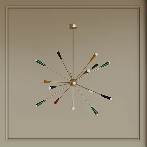 Memphis Middle Molecular Chandelier 3d model