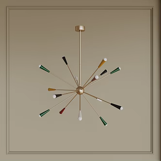 Memphis Middle Molecular Chandelier 3d model