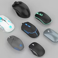 Modern Wireless Computer Mice With Different Colors Ergonomic Design For Office And Gaming 3d model