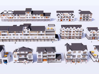 Diverse Residential Building Models Featuring Multiple Architectural Designs And Exteriors 3d model