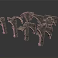Ancient Stone Architecture Structural Components With Arches Columns And Carved Textures