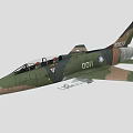 Camouflage Military Fighter Jet with 0011 Number Cockpit Emblem and Mounted Weapons