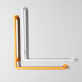 Orange And White Bathroom Safety Grab Bars With Non Slip Handrail Design Support
