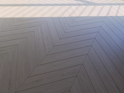 Herringbone Pattern Wooden Floor With Smooth Oak Finish And Natural Light 3d model