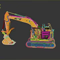 Yellow CAT Functional Vehicle Excavator With Tracks Bucket Cab And Heavy Duty Design