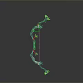 Handcrafted Wooden Bow With Green Leaves And Natural Vine Accents Design