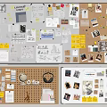 Organized Musical Instruments And Art Supplies On Creative Office Inspiration Board With Notes And