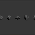 Natural Wood Stone Materials Gray Stone Pieces Arranged on Dark Background Surface