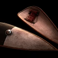 Traditional Teardrop Shaped Weapon Shields with Wooden Frames Red Strap And Metal Dome