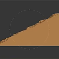Detailed Earth Toned Topographic Model With Layered Mountain Gorges And Smooth Black Base