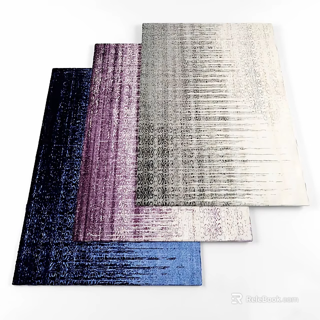 Square Rugs In Multiple Colors With Modern Striped Textured Design For Home Decor 3d model 