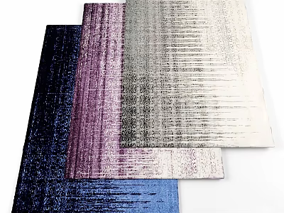 Square Rugs In Multiple Colors With Modern Striped Textured Design For Home Decor 3d model