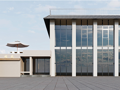 Appearance of modern building office building 3d model