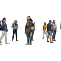 Multiplayer Crowd Character Combination Multiplayer Combination Character Man Woman Male Female Professional Male Human 3d model