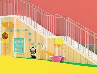 Kindergarten Throwing Wall Kindergarten Toys 3d model