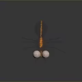 3D Rendered Sci Fi Fantasy Game Movie Character With Large Eyes Red Orange Details