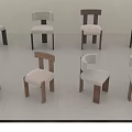 Ancient Style Dining Chair Solid Wood Fabric Dining Chair Ancient Style Dining Chair Single Chair Writing Chair 3d model