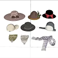 Wooden Dining Table With Shelves Displaying Various Hats And Scarves In Different Styles