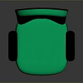Green Office Chair With Black Armrests And Five Caster Wheels