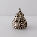 Decorative Ornament Set With Gourd Shaped Design Black Dot Pattern And Beige Black Minimalist Style