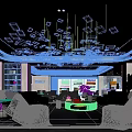 Modern Luxury Spacious Bright Sales Office Interior With Sofa Chandelier Decorative Paintings And Carpet